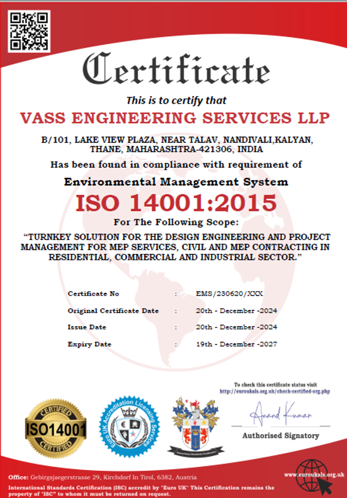 ISO Certificate