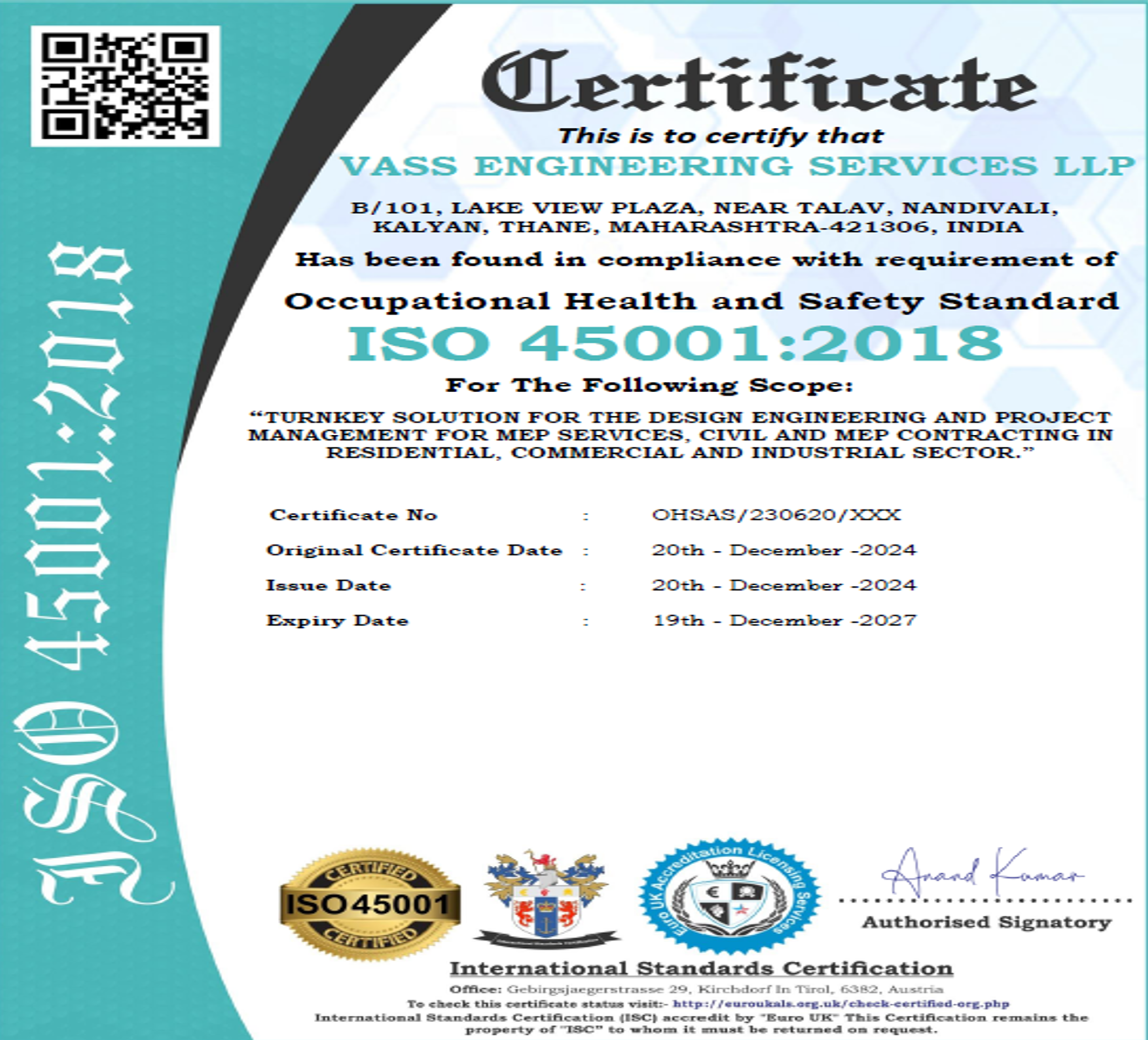ISO Certificate